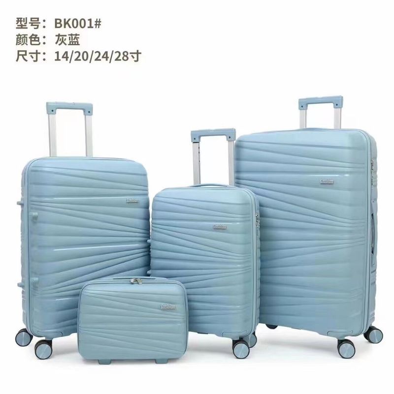 عجلات 360 درجة مخصصة صندوق 4 قطع PP Luggae Case Combination Lock مجموعة حقائب