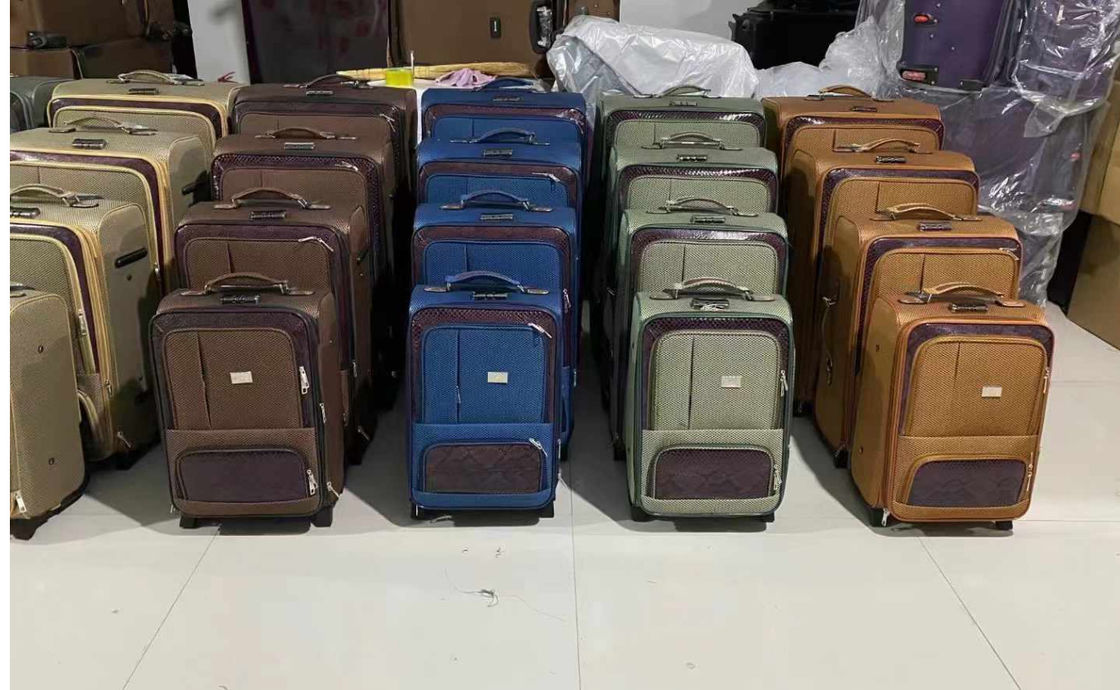 البني 4 عجلات 3-PC المتحركة إيفا عربة الأمتعة المتوسعة المتداولة حقيبة أمتعة مجموعة